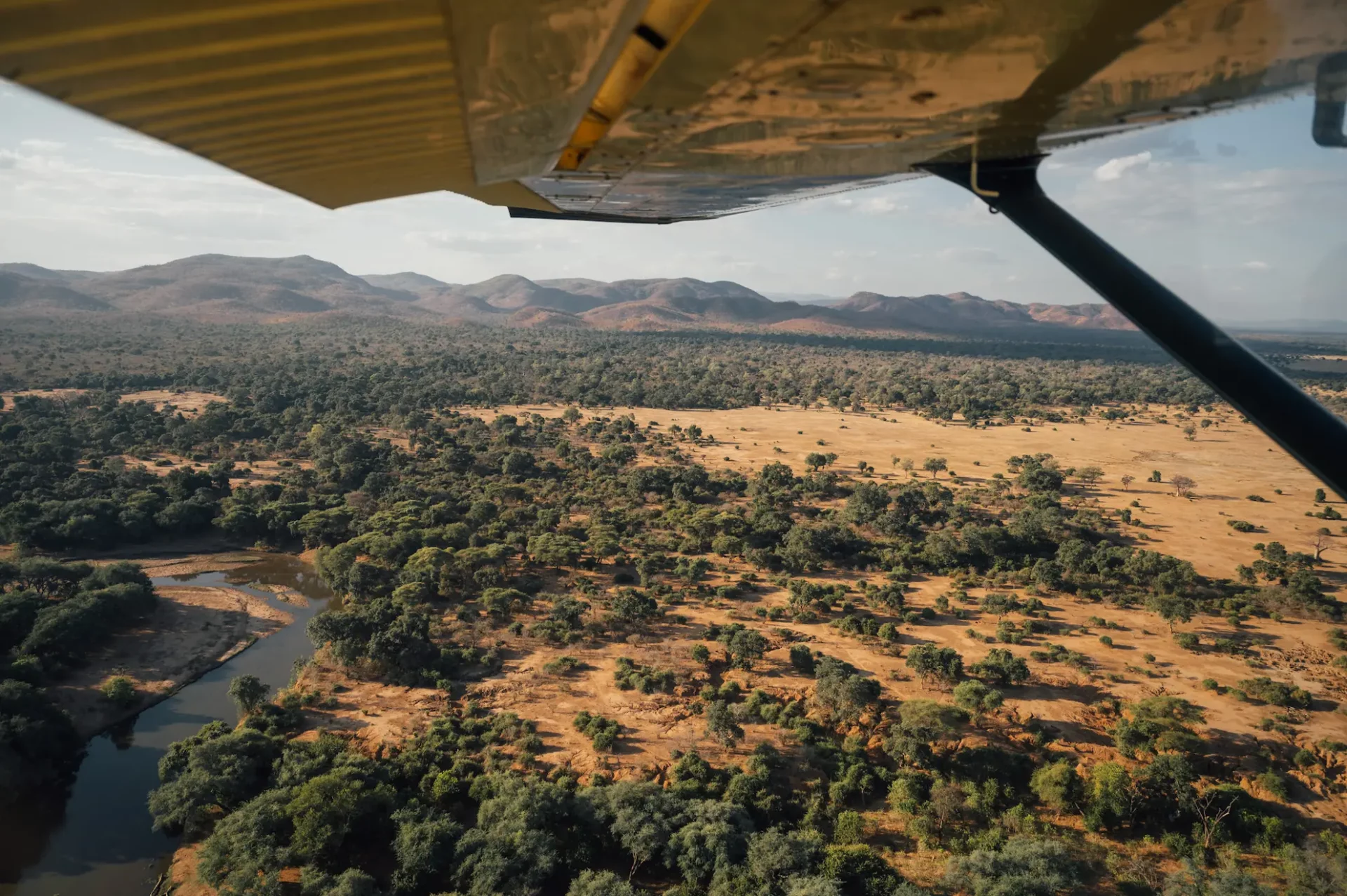 Lower Zambezi Nationalpark von Oben.