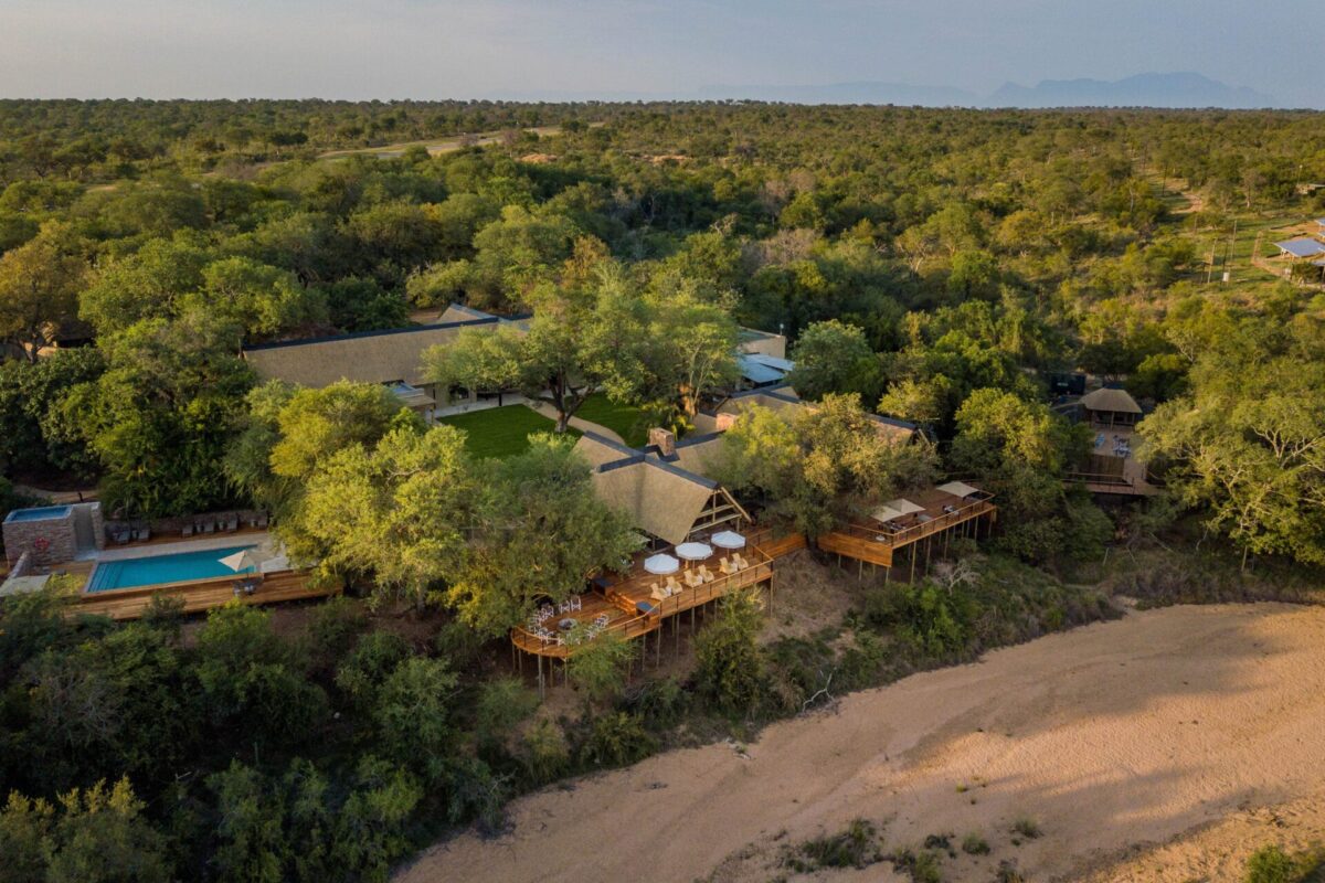 Luftaufnahme der Thornybush Game Lodge im Greater Kruger Reservat